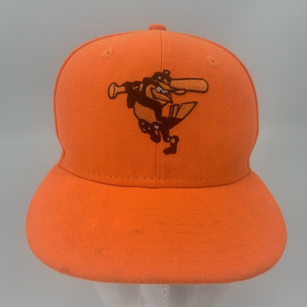 Adult New‎ Era 59Fifty Fitted Hat Baltimore Orioles Size 6 5/8 Bright Orange